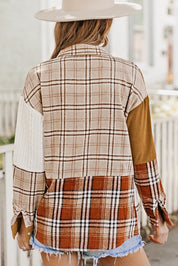 Plaid Colorblock Patchwork Shacket