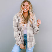 Plaid Removable Hood Buttoned Shacket