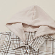 Plaid Removable Hood Buttoned Shacket