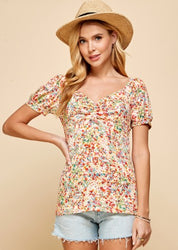 Floral Babydoll Short Sleeve Shirt