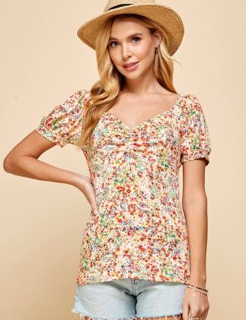 Floral Babydoll Short Sleeve Shirt