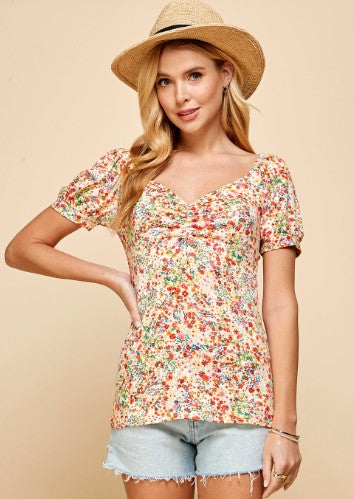 Floral Babydoll Short Sleeve Shirt