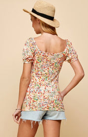 Floral Babydoll Short Sleeve Shirt