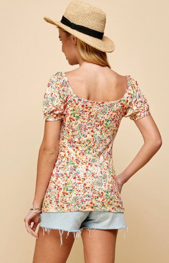 Floral Babydoll Short Sleeve Shirt