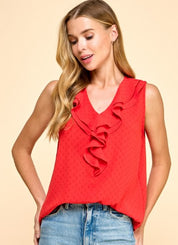 Solid Ruffle Tank Top