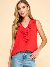 Solid Ruffle Tank Top