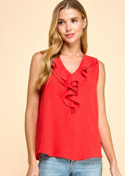 Solid Ruffle Tank Top