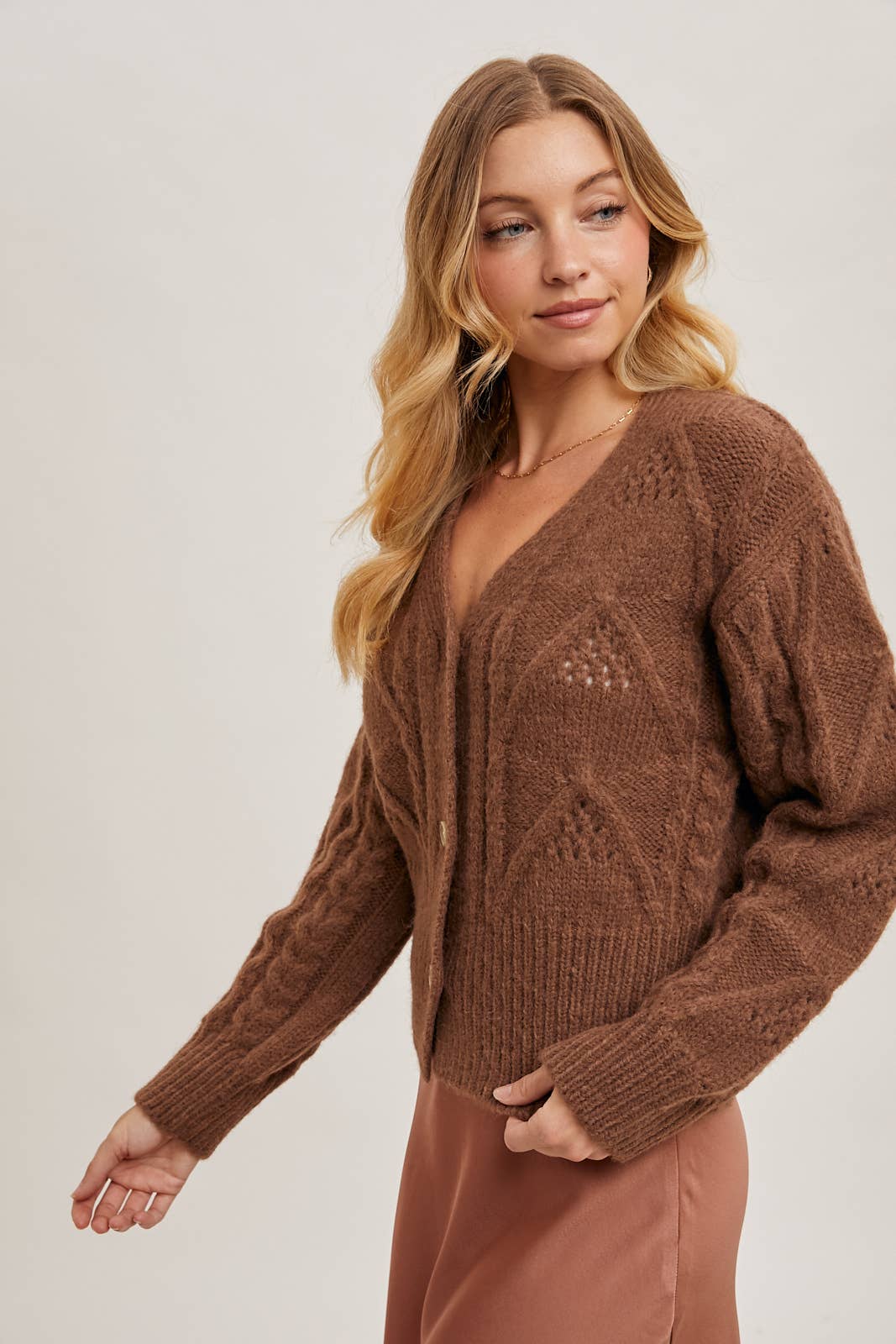 Button Down Knit Sweater Cardigan