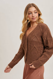 Button Down Knit Sweater Cardigan