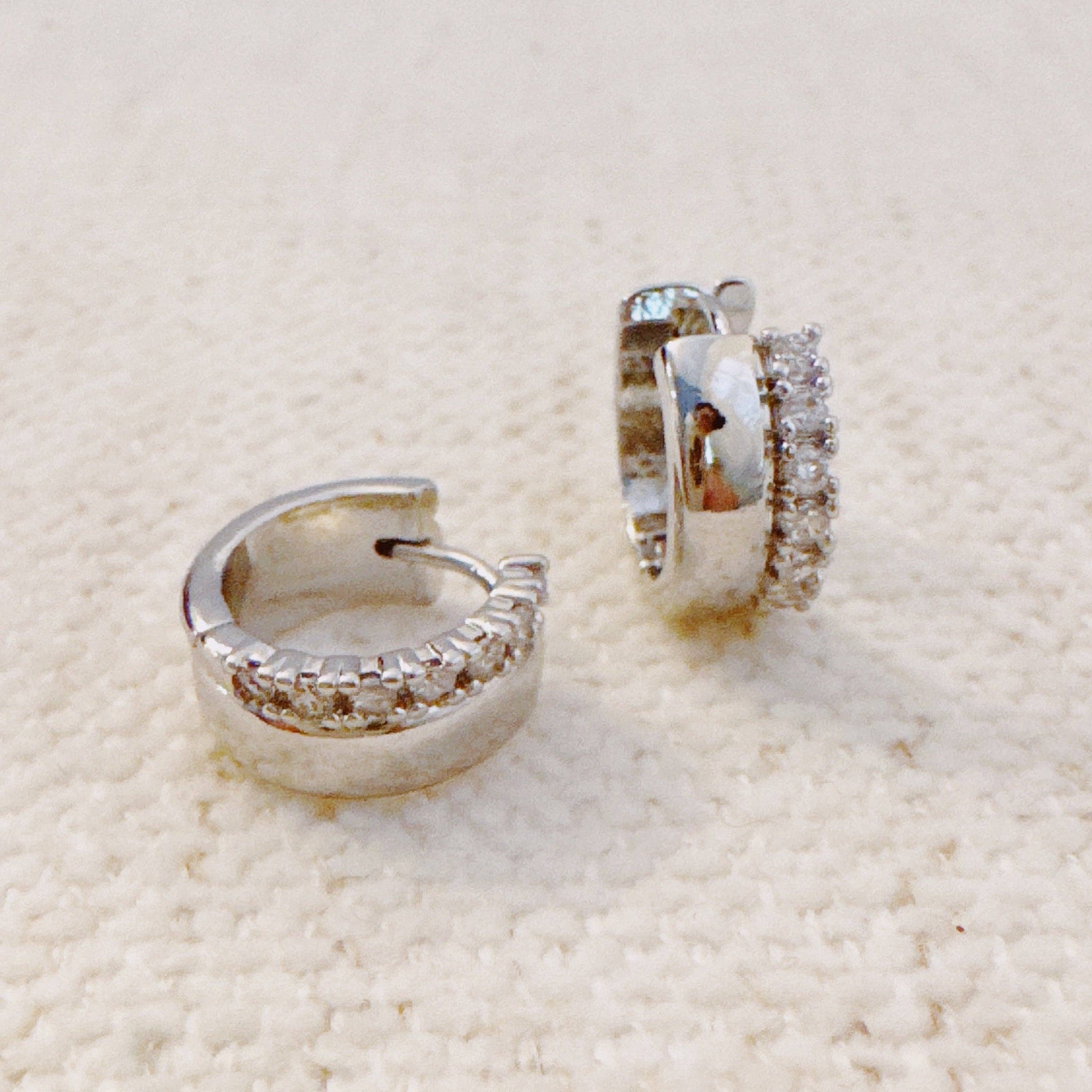 Glam Edge Sculpted Huggie Earrings