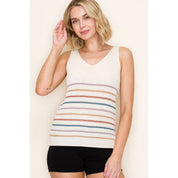 Multi Color Striped Sweater Tank