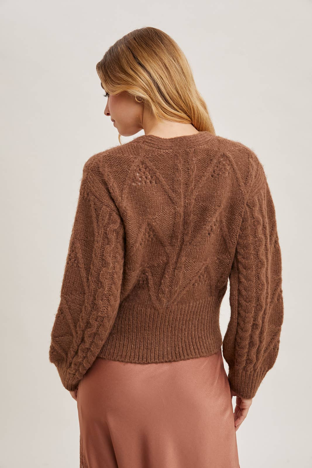 Button Down Knit Sweater Cardigan