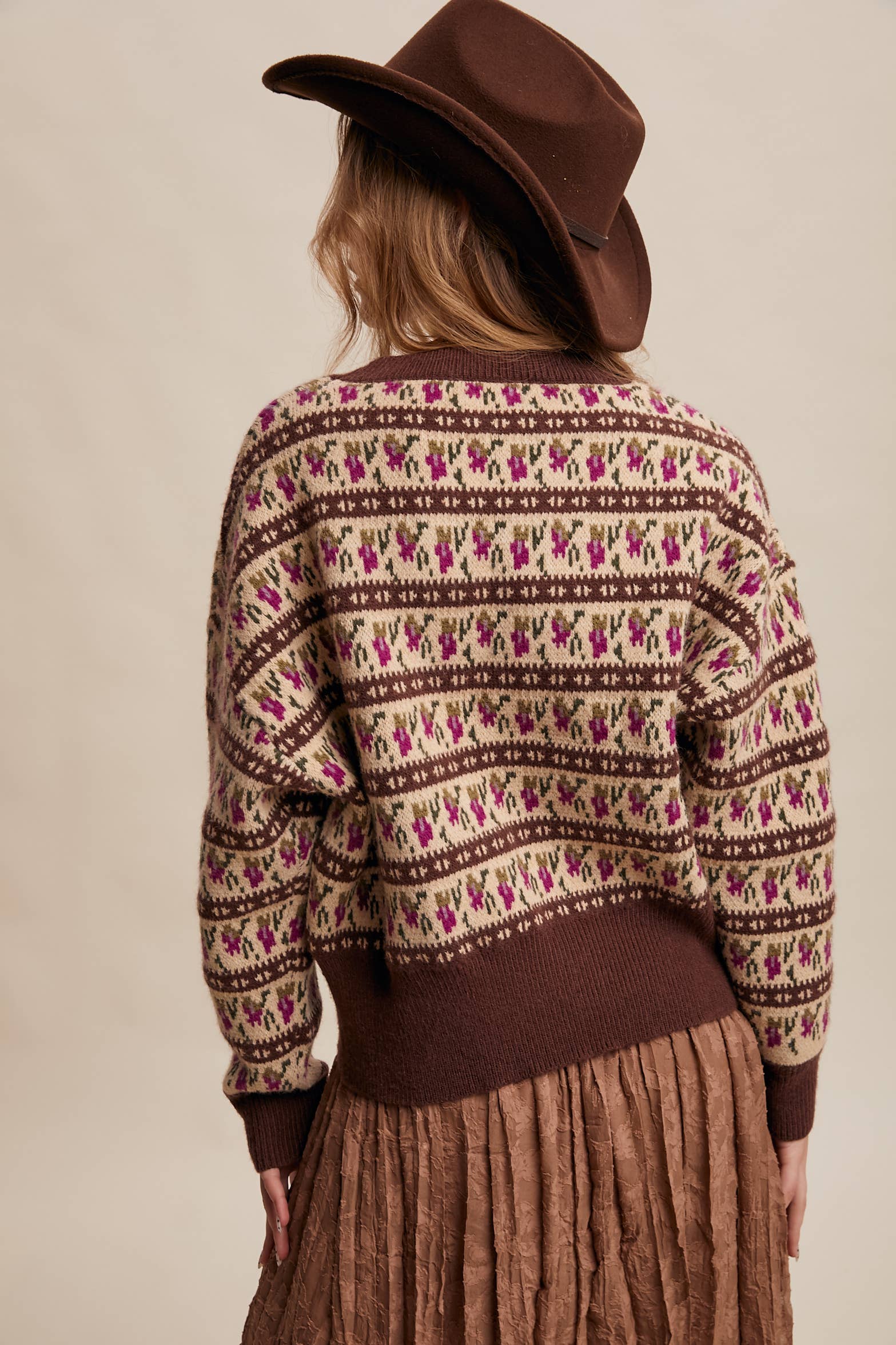 Western Jacquard Knit Sweater