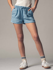Tencel Patch Pocket Drawstring Shorts