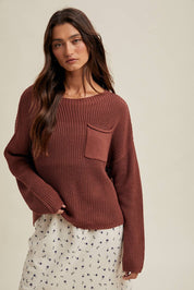 Drop Shoulder Solid Sweater