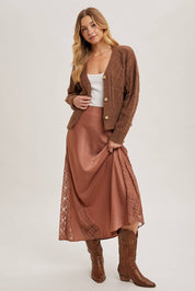 Button Down Knit Sweater Cardigan