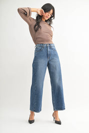 Just Black Denim Dark Barrel Jean Twist