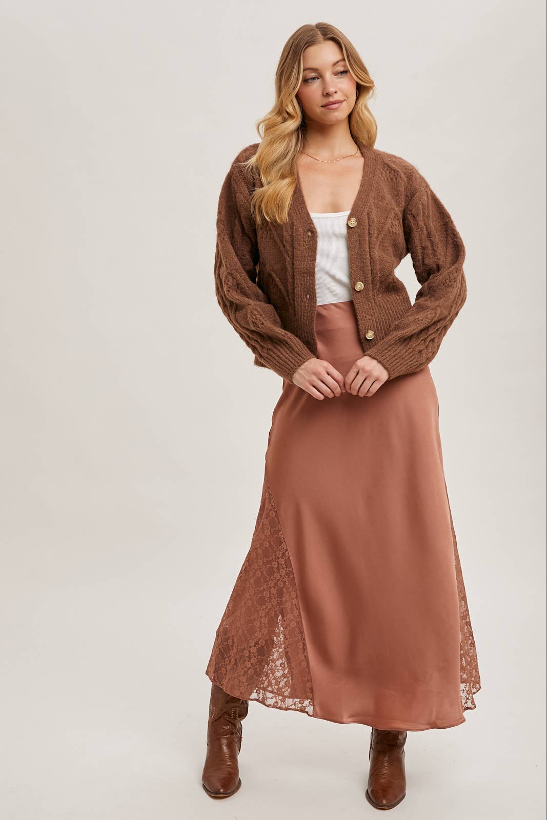 Button Down Knit Sweater Cardigan