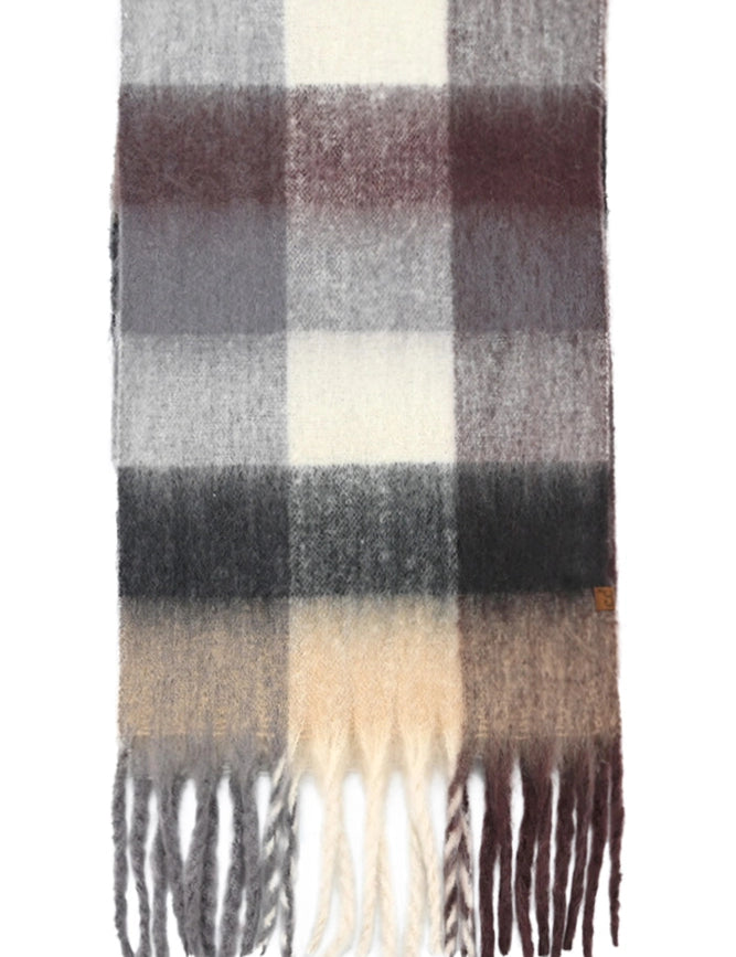 C.C Multi Color Block Plaid Woven Scarf