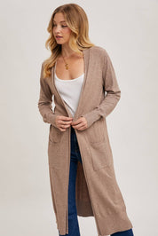 Longline Open Front Cardigan
