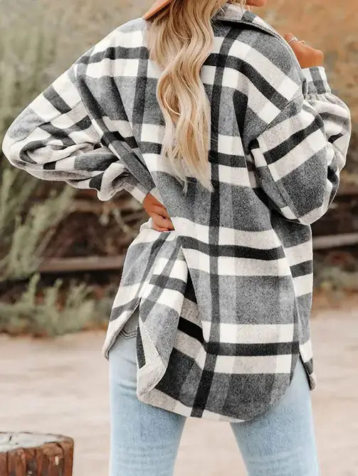 Classic Plaid Button Flannel Shacket