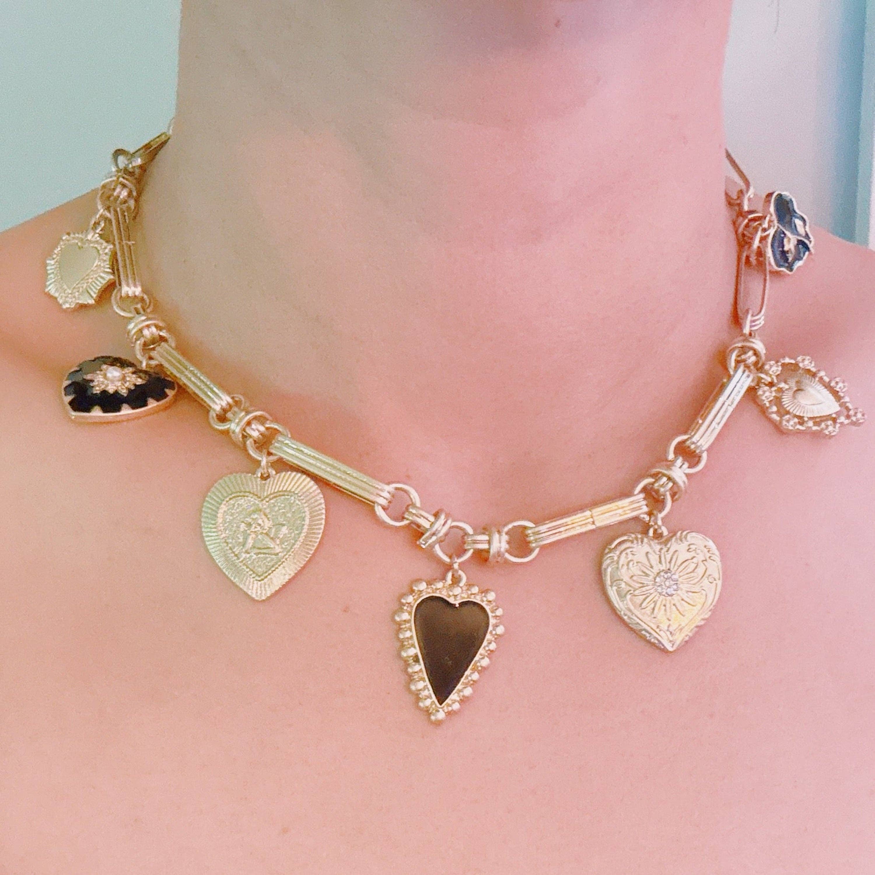 Mixed Heart Charm Necklace