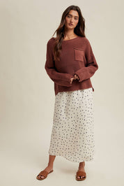 Drop Shoulder Solid Sweater