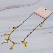 Cheers To Happiness Multi Charm Necklace