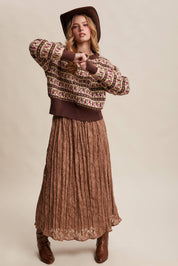 Western Jacquard Knit Sweater