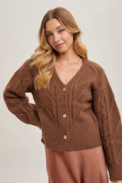 Button Down Knit Sweater Cardigan