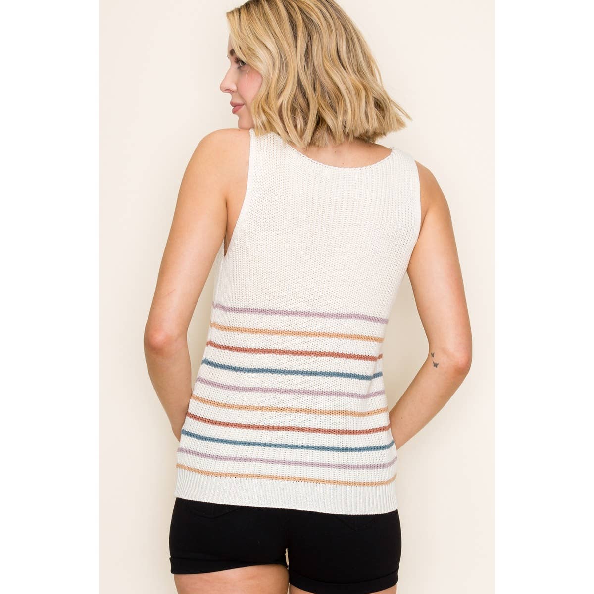Multi Color Striped Sweater Tank