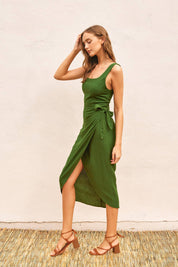 Heaven Sent Tulip Hem Midi Wrap Dress