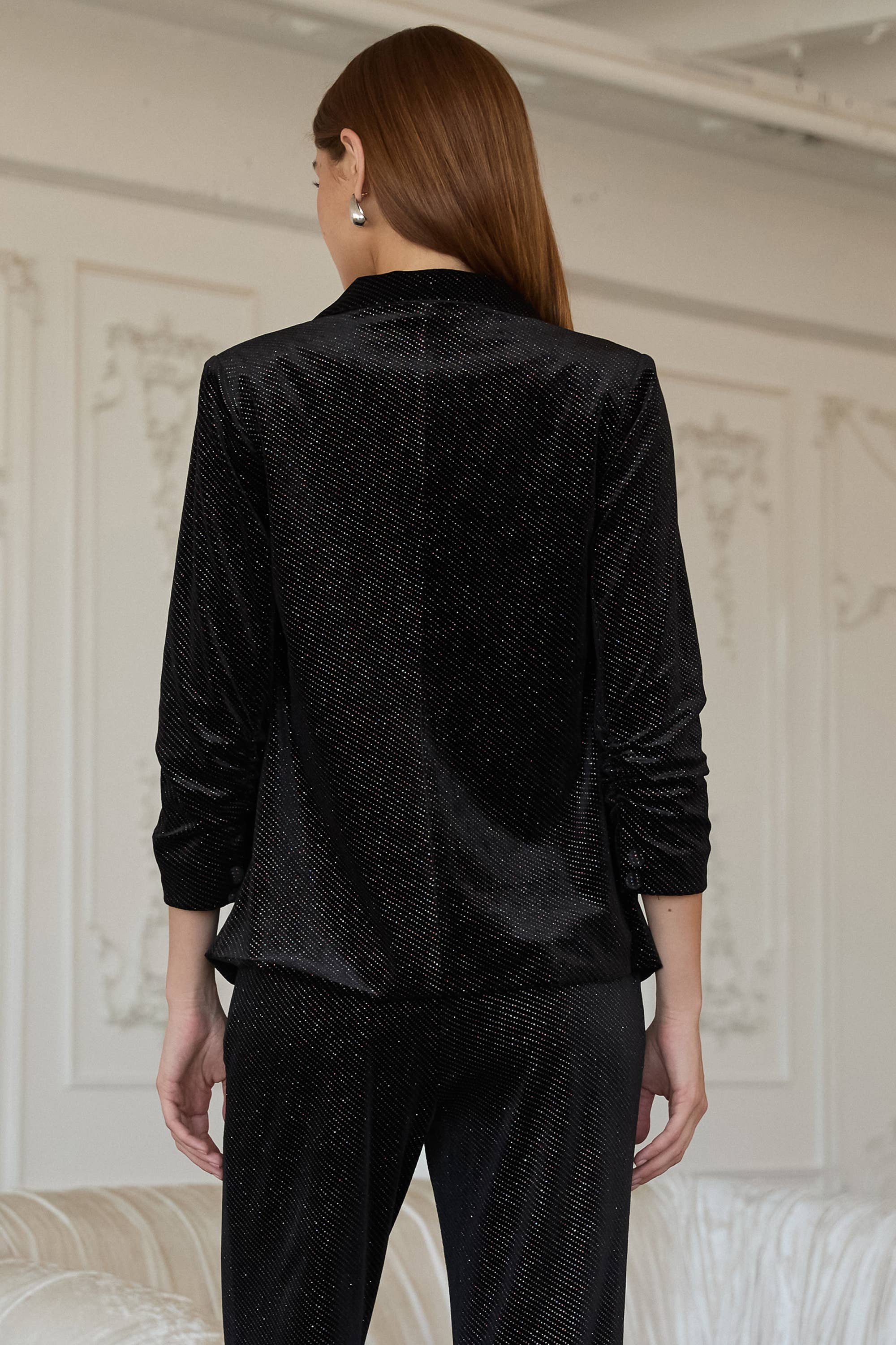 Embellished Velvet Blazer