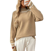 Colorblock Mock Neck Pullover Sweater
