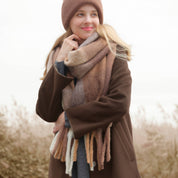 C.C Multi Color Block Plaid Woven Scarf