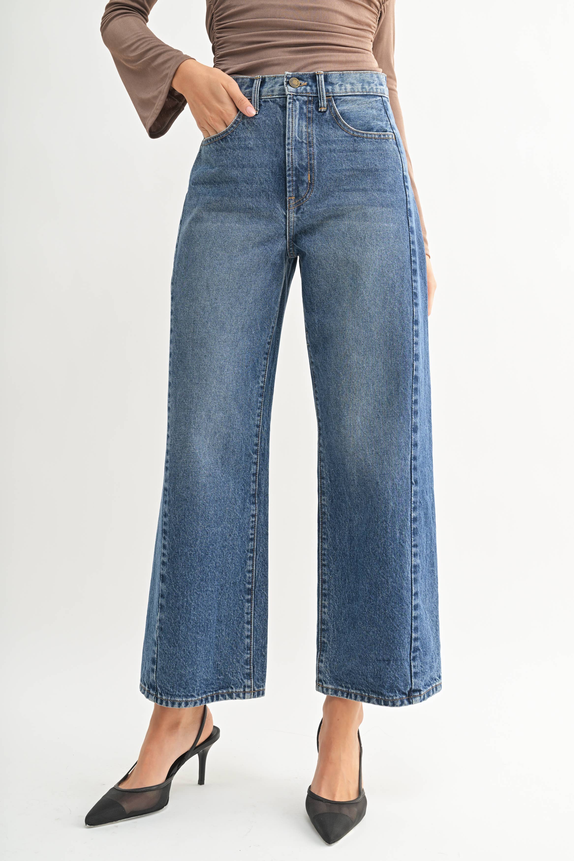 Just Black Denim Dark Barrel Jean Twist