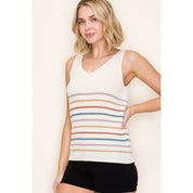 Multi Color Striped Sweater Tank